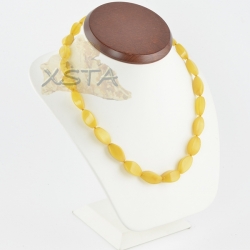 Natural amber necklace polished butterscotch octahedron